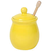 Yellow Honey Pot with Wooden Dipper by English Tea Store