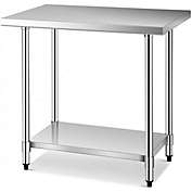 Costway 24Inch x 36Inch Stainless Steel Commercial Kitchen Food Prep Table