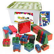 Mag Genius - Buildem&#39; your way ! 199 Mathematically Shaped Tiles - STEM Authenticated Magnetic Building Playset - Starter kit