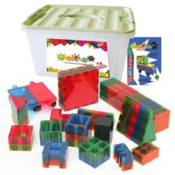 Mag Genius - Buildem' your way ! 199 Mathematically Shaped Tiles - STEM Authenticated Magnetic Building Playset - Starter kit