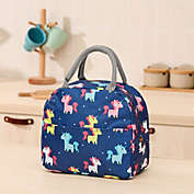 Kitcheniva 1-Pack Portable Insulated Lunch Bag Bento Box Cooler Tote, Navy Unicorn
