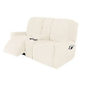 Stock Preferred 2-Seater Stretch Couch Slipcover Furniture Seat Cover in White