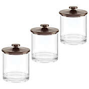 mDesign Round Storage Apothecary Canister for Bathroom, 3 Pack