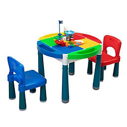 Stock Preferred 6-In-1 Multi Activity Plastic Table and 2 Chair Set