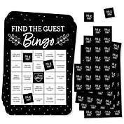 Big Dot of Happiness Mr. and Mrs. - Find the Guest Bingo Cards and Markers - Black and White Wedding or Bridal Shower Bingo Game - Set of 18