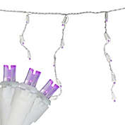 Northlight 100 Count Purple LED Wide Angle Icicle Christmas Lights, 5.5 ft White Wire