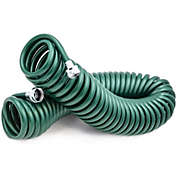 Plastair SpringHose Lightweight Expandable Garden Hose, Non-Toxic & Lead Free Drinking Water Safe, Self-Coiling & Non-Kinking, Green, 3/8-Inch x 50-Foot