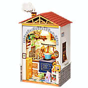 Robotime DIY Mini Doll House with Furniture - Flavor Kitchen - Wooden Miniature Kits - Birthday Gift For Children, Girls