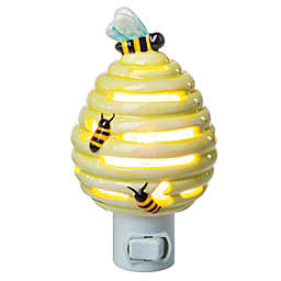 Ganz Yellow Beehive with Bees Ceramic Plug in Night Light 5.5 Inch