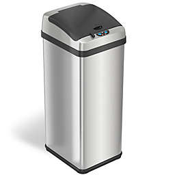 iTouchless Platinum Edition Stainless Steel Sensor Trash Can with AbsorbX Odor Filter 13 Gallon Silver