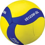 Mikasa VS123W-SL Super Light Indoor Training Volleyball - Official Size 5. Blue/Yellow