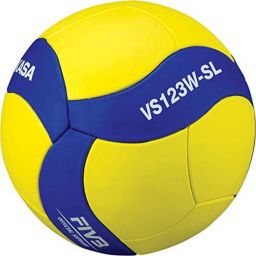 Mikasa VS123W-SL Super Light Indoor Training Volleyball - Official Size 5. Blue/Yellow