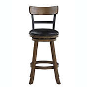 Home 2 Office Riverside 42.5 in. Walnut High Back Wood and Metal 29 in. Bar Stool