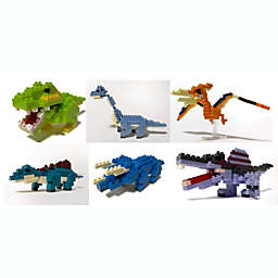 DAISO Assorted Set of 6 Dinosaurs Petit Block from Daiso Japan (Set of 6)