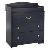 Slickblue Nautical Nursery 3 Drawer Rope Handle Baby Changing Table in Dark Blue