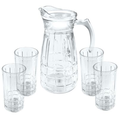 Guzzini Happy Hour Acrylic Pitcher and Tumbler 7-Piece Multi-Color Drink Set