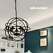 Stock Preferred Metal Orb Round Ceiling Pendant Lamp Black