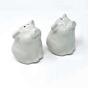 Contemporary Home Living Set of 2 White Unique Piglet Design Salt and Pepper Shakers, 3.5"