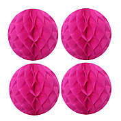 Wrapables 8" Set of 4 Tissue Honeycomb Ball Party Decorations / Hot Pink, Set of 4