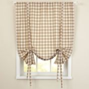 Sweet Home Collection   Buffalo Check Decorative Tie-Up Shade, 42" x 63", Taupe