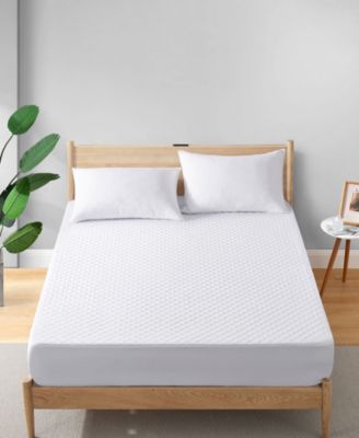 Full Water Proof Mattress Protector White Bed Cover Fitted Sheet 75x54in Rayon 