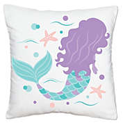 Big Dot of Happiness Let&#39;s Be Mermaids - Baby Shower or Birthday Party Home Decorative Canvas Cushion Case - Throw Pillow Cover - 16 x 16 Inches