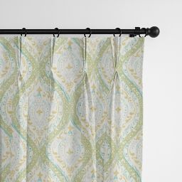6ix Tailors Fine Linens Cressida Green Tea Pinch Pleat Drapery Panel Pair