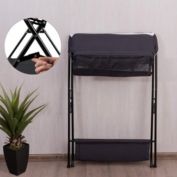 Slickblue Portable Infant Changing Station Baby Diaper Table with Safety Belt-Black
