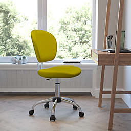 Flash Furniture Mid-Back Yellow Mesh Padded Swivel Task Office Chair with Chrome Base