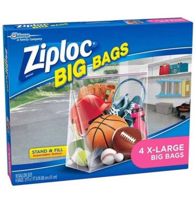 Ziploc Big Bags, XL Double Zipper, 4 CT