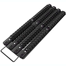 Precision Defined Portable Tool Socket Organizer Tray, 80 Sockets, 1/4-Inch x 20 Clips, 3/8-Inch x 30 Clips, 1/2-Inch x 30 Clips (Black)