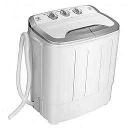 Costway 8 lbs Portable Mini Twin Tub Spinner Semi-Automatic Washing Machine