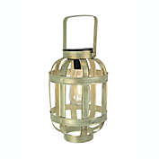 Direct International Metallic Gold Finish Industrial Style Solar Powered LED Hanging Lantern