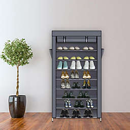 Kitcheniva 10-tier Shoe Rack with Dustproof Cover Closet Cabinet Storage