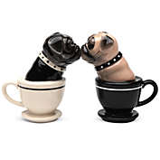 Collections Etc Puppy Love Kissing Pugs Salt and Pepper Shaker Set Multicolor