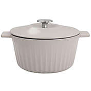 Martha Stewart Enameled Cast Iron 3 Quart Dutch Oven with Lid in Taupe