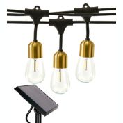 Brightech Glow Series Weatherproof Solar LED Commercial Grade String Lights - 12 Shatterproof Plastic Bulbs, 1W, 28 Ft, 2700K