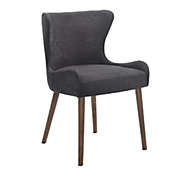 Saltoro Sherpi 24 Inch Modern Side Chair, Upholstered, Wingback, Set of 2, Gray-