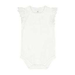 Paper Cape Baby Girls Organic Cotton Eyelet Sleeve Bodysuit