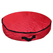 Northlight 36" Red Premium Quilted Christmas Wreath Storage Bag