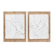 Melrose Home Decorative Moose and Deer Plaque (Set of 2) 11.75"L x 16"H MDF/Resin