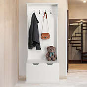 Stock Preferred Independent Wardrobe Storage Rack with Clothes Hook in White