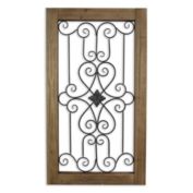 Cheungs Decorative Brown Wood Frame Wall Decor With Iron Center