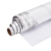 Unique Bargains Home Decorative Marble Self-adhesive Contact Paper, 37.4"x23.62" PVC Sticky Wallpaper White and Black for Bedroom Bathroom Living Room Kitchen
