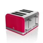 Swan 4 Slice Retro Toaster Red