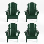 WestinTrends Outdoor Folding Adirondack Chair (Set of 4), Dark Green