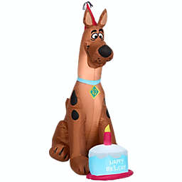 Gemmy Airblown Birthday Scooby WB, 3.5 ft Tall, brown