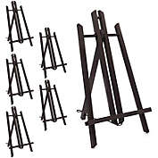 Bright Creations Wooden Easel Stands for Desktop or Tabletop (Black, 9 x 13.5 x 10 in, 6 Pack)