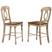 Besthom 43 in. Two Tone Light C High Back Wood Frame 24 in. Bar Stool (Set of 2)