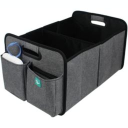 Gray and Black Deluxe Car Seat Organizer Kit, Multi-Compartment Storage Box for Vehicles